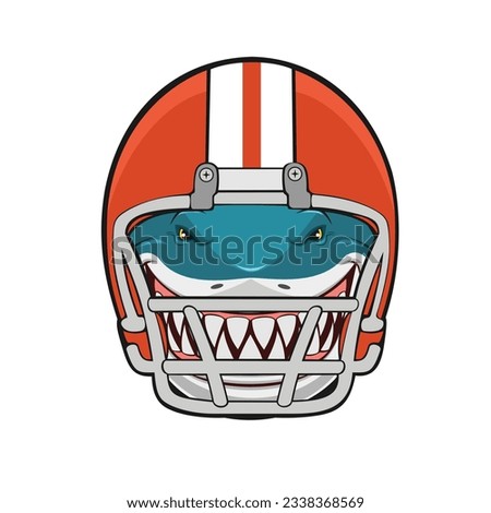 shark with american football helmet vector illustration design