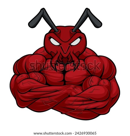 ant mascot vector art illustration strong ant design