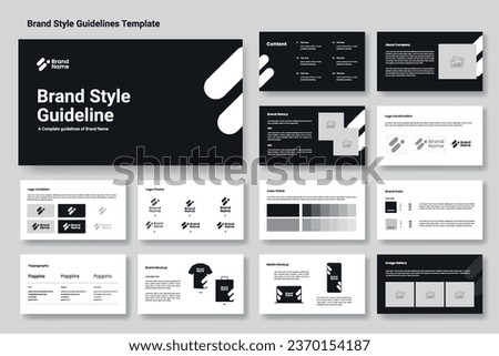 Minimal Brand Style guideline template or brand identity presentation layout