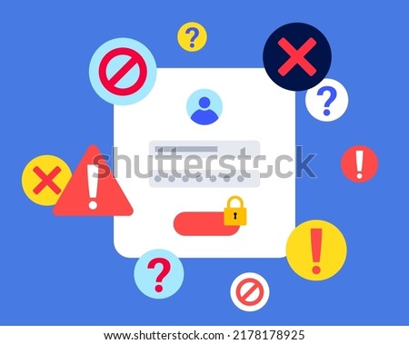 Notification on smartphone. New messages, lock screen and warning. Personal information protection. Login procedure. Chatting on the social network. Internet activity on the phone vector illustration