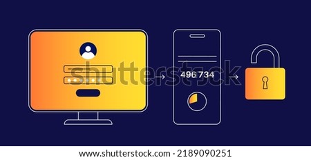 One time password. Message with code on the smartphone for entering on the site or application. Notification on the phone, multi factor authentication. Internet payment, 2fa flat vector illustration