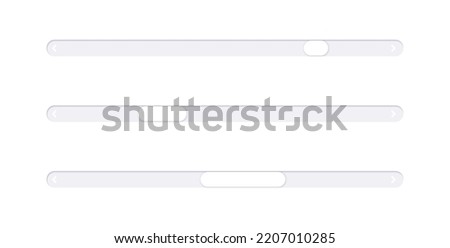 Scrollbar element button. Interaction technique or widget for scrolling content on webpage, desktop or mobile application. Navigation element. Frontend control vector illustration on white background.