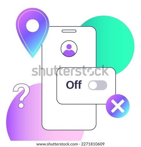 Inactive GPS service in location settings. Unable to detect geolocation on smartphone. Geoposition in off mode. Permission for navigator in electronic devices. Access for position on the map is denied