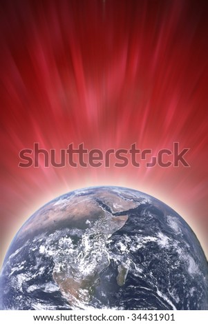 Glowing Earth, photo of the Earth from NASA
