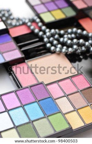 Colorful professional make-up palette