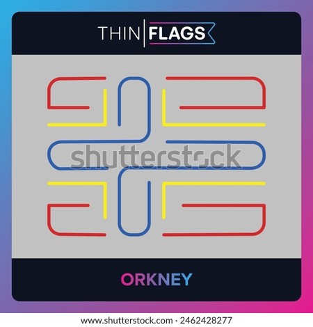 The flag of Orkney, Download Editable Thin Icons. Country, World and International Flag Icons Set. Orkney Islands Flag Icon Graphic Vector Stroke