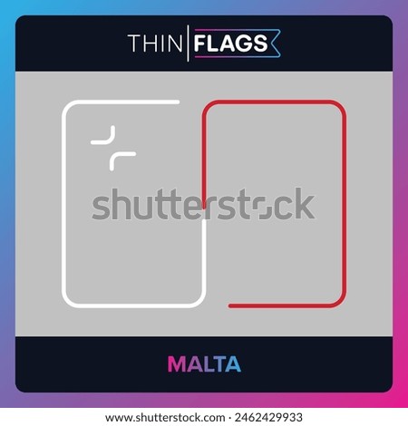The flag of Malta, Download Editable Thin Icons. Country, World and International Flag Icons Set. Maltese Flag Icon Graphic Vector Stroke