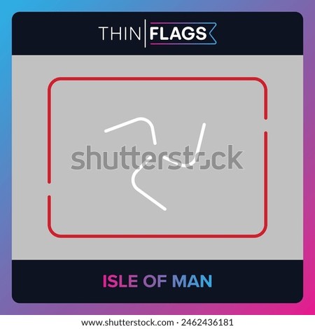 The flag of Isle of Man, Download Editable Thin Icons. Country, World and International Flag Icons Set. Isle of Man Flag Icon Graphic Vector Stroke