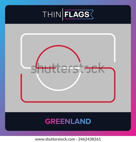 The flag of Greenland, Download Editable Thin Icons. Country, World and International Flag Icons Set. Greenland Flag Icon Graphic Vector Stroke