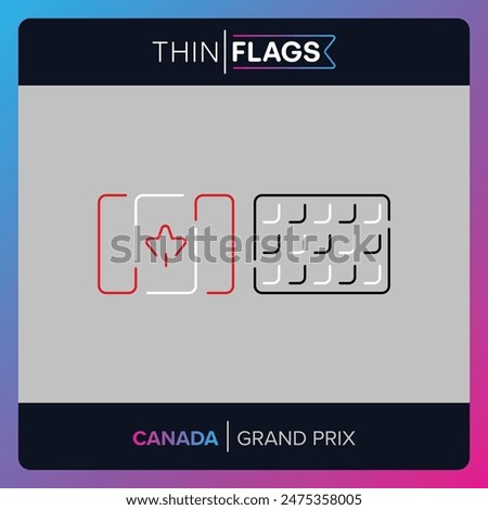 Canada Thin Flag - Motorsport icon - Home of the Canadian Grand Prix