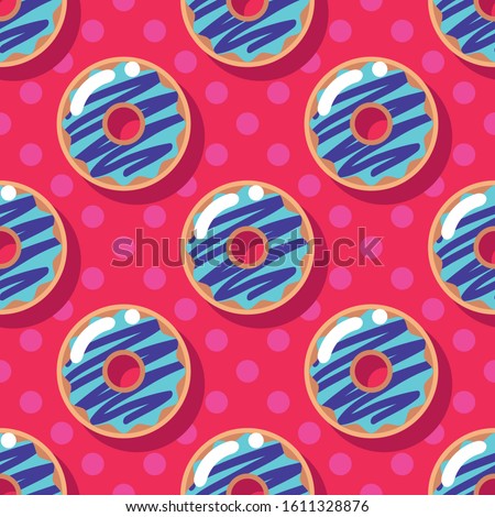 Donuts seamless vector food modern flat pattern