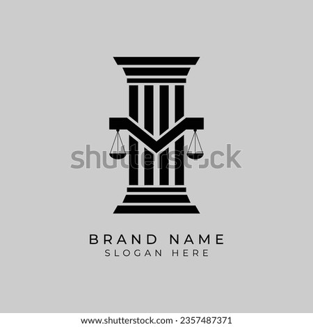 Letter M Law Firm logo. Pillar Vector Icon Design. Lawyer Office or Justice Logo Template