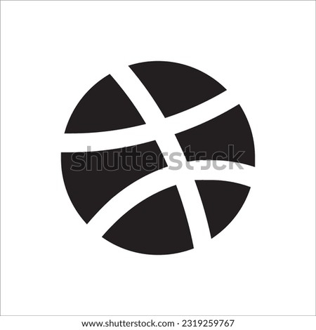 Dribbble social media logo and icon vector image