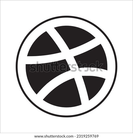 Dribbble social media logo and icon vector image
