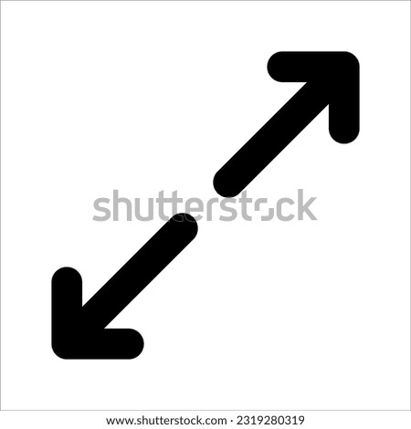 Diagonal resize outline vector icon. Thin line black diagonal resize icon, flat vector simple element illustration from editable arrows concept isolated on white background