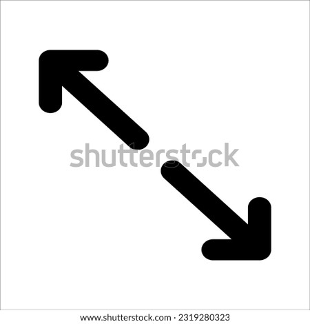 Diagonal resize outline vector icon. Thin line black diagonal resize icon, flat vector simple element illustration from editable arrows concept isolated on white background