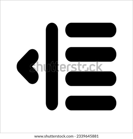 format indent decrease Icon. Flat style design isolated on white background. Vector illustration