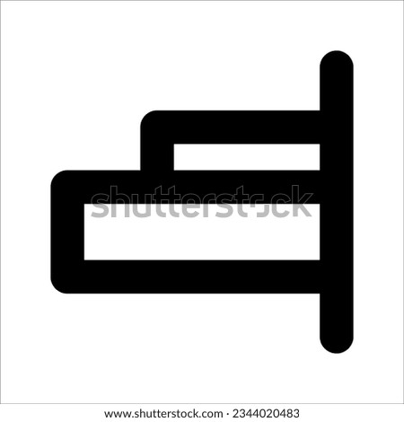 Horizontal distribute right icon isolated on white background. Alignment symbol modern, simple, vector, icon for website design, mobile app, ui. Vector Illustration