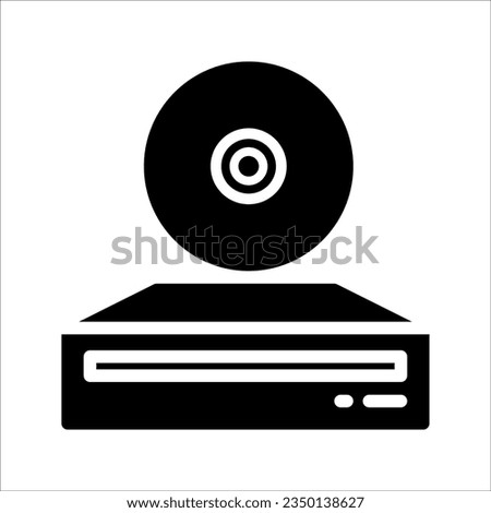 Compact Disk, Blu-ray, CD or DVD. Flat Vector Icon illustration. Simple black symbol on white background. Compact Disk, Blu-ray, CD or DVD sign design template for web and mobile UI element.