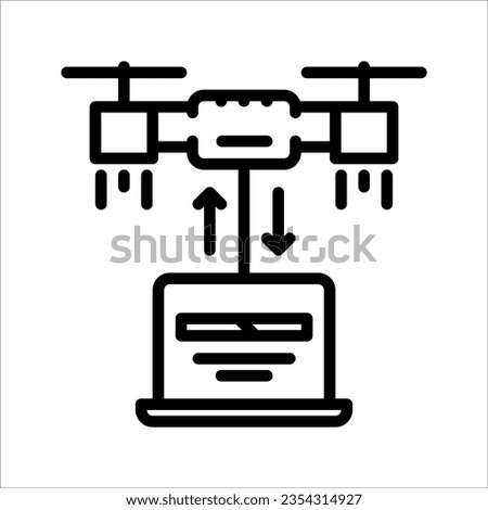 Drone Data Loading Icon Vector. Isolate on white background. Vector. Eps 10