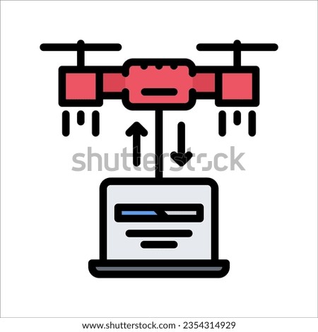 Drone Data Loading Icon Vector. Isolate on white background. Vector. Eps 10