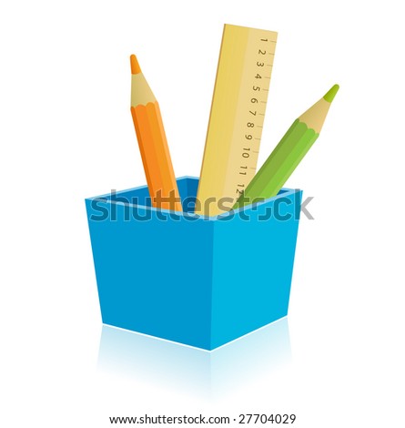 Vector Pencils In Box - 27704029 : Shutterstock