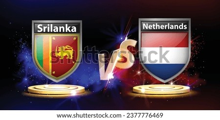 Sri Lanka VS Netherland ICC cricket world CUP banner design template. vector illustration