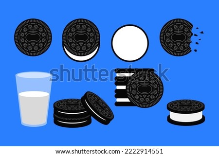 Cookies and cream with blue background
