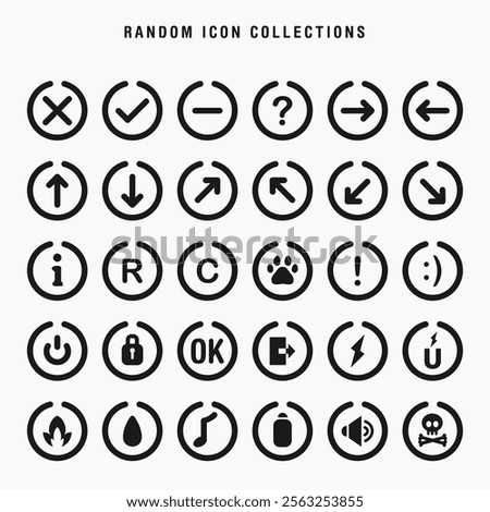 Random icons collection. 30 different random icons set. Part 1.