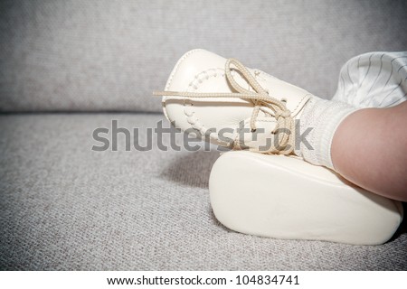 closeup of adorable title baby shoes