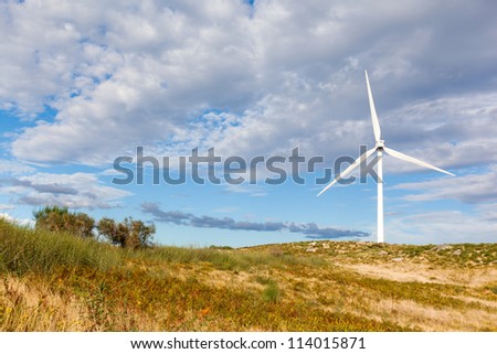 Windmill landscape - renewable energy source
