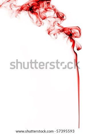 Red smoke on white background, studio shot Foto stock © 