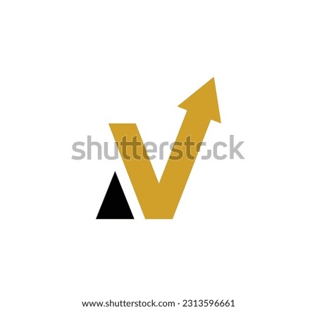 Letter V logo with up arrow Concept Logo is a consulting, training and business development company