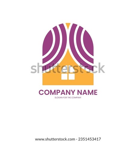 Nest Logo Design isolated on white background Abstract House Logo Modern Home Decor Icon with Element of Geometric Shapes Stock Vector