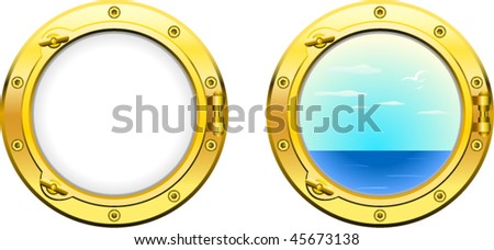 a ship porthole design  and view version