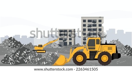 Similar – Image, Stock Photo Demolition house secured with net