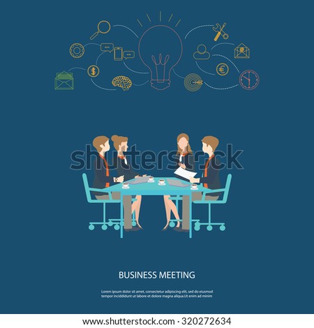Business meeting partnership and brainstorming , conceptual business success, vector illustration.