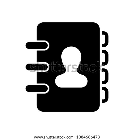 address book with person on cover. simple icon