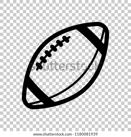 American Football logo. Simple rugby ball icon. On transparent background.