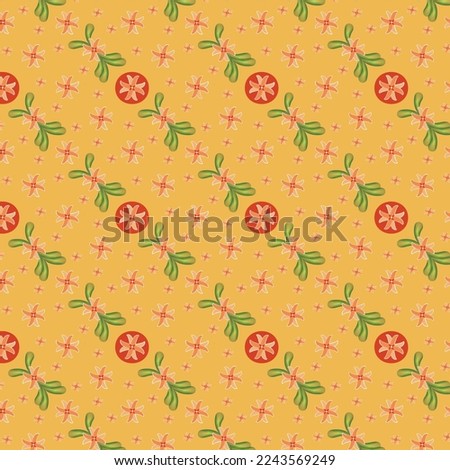Floral vector pattern. All elements for this pattern are hand-drawn and designed in Adobe Illustrator cc.