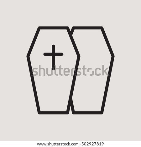 Coffin Halloween Outline Vector Icon - 502927819 : Shutterstock