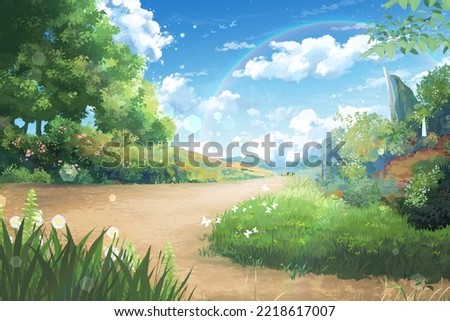 Similar – Image, Stock Photo forest path Summer