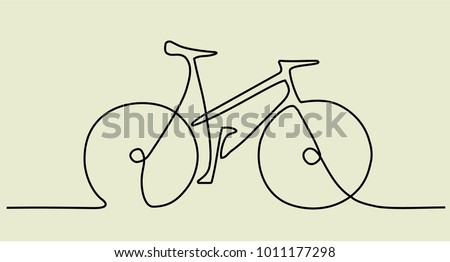 Abstract one line drawing with bike