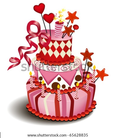 Crazy birthday cake Free Vector / 4Vector