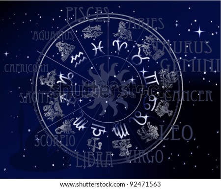 Horoscope - Sky Zodiac Signs Stock Vector Illustration 92471563 ...