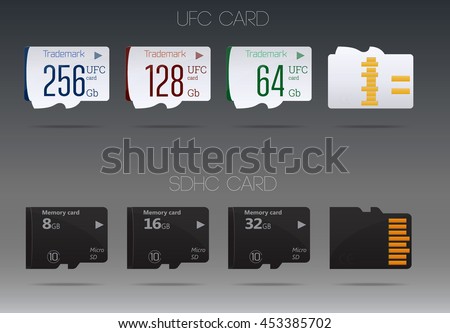 Set of memory cards of diverse volume / Four modern memory card of diverse volume and four micro SD memory card of various capacities