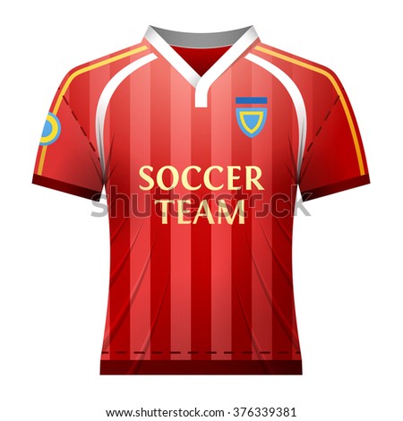 Soccer shirt for player. Part of association football uniform. Qualitative illustration for soccer, sport game, championship, gameplay, etc Stock foto © 
