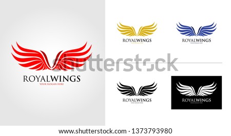 V Letter Wing Logo Template Set