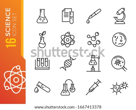 Science and Laboratory line icons Vector Icons - Adjust stroke weight - Expand to any size - Change to any colour