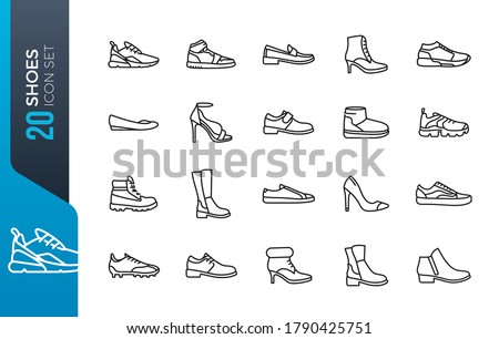 Shoes - minimal thin line web icon set. Outline icons collection. Simple vector illustration Foto stock © 